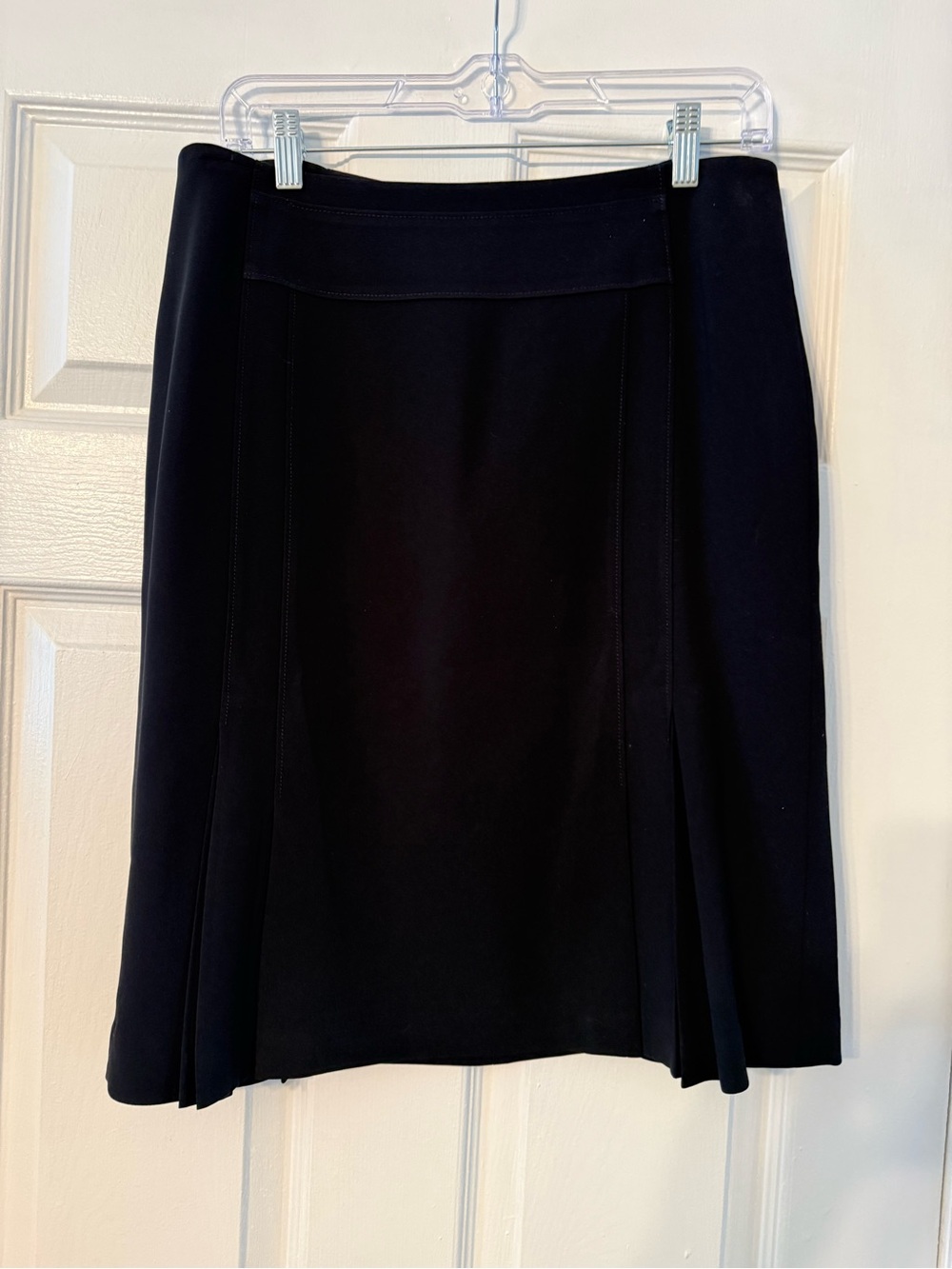 Ann Taylor Black Knee-Length Pencil Skirt with Side Panels